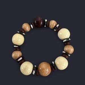 Chunky Wood Bead Bracelet